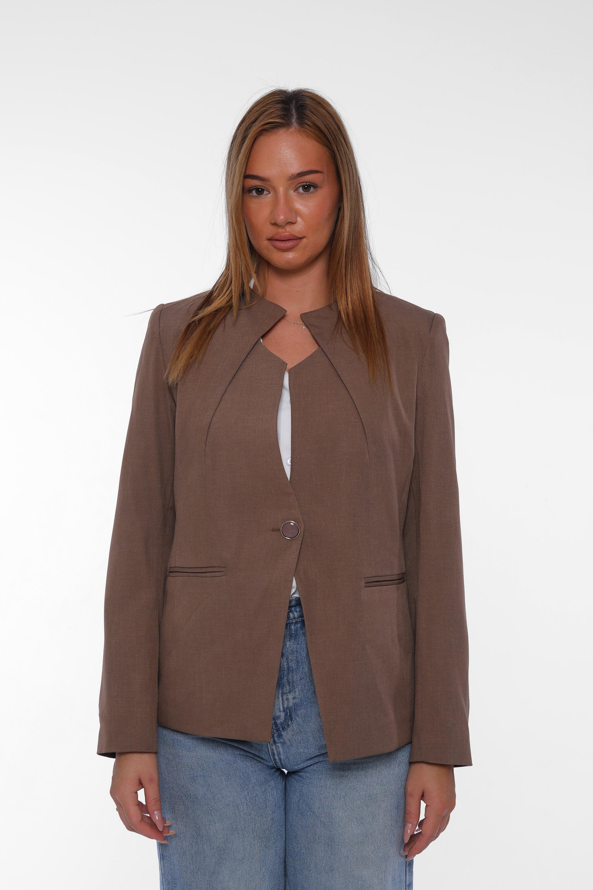 Single-Button Elegant Blazer