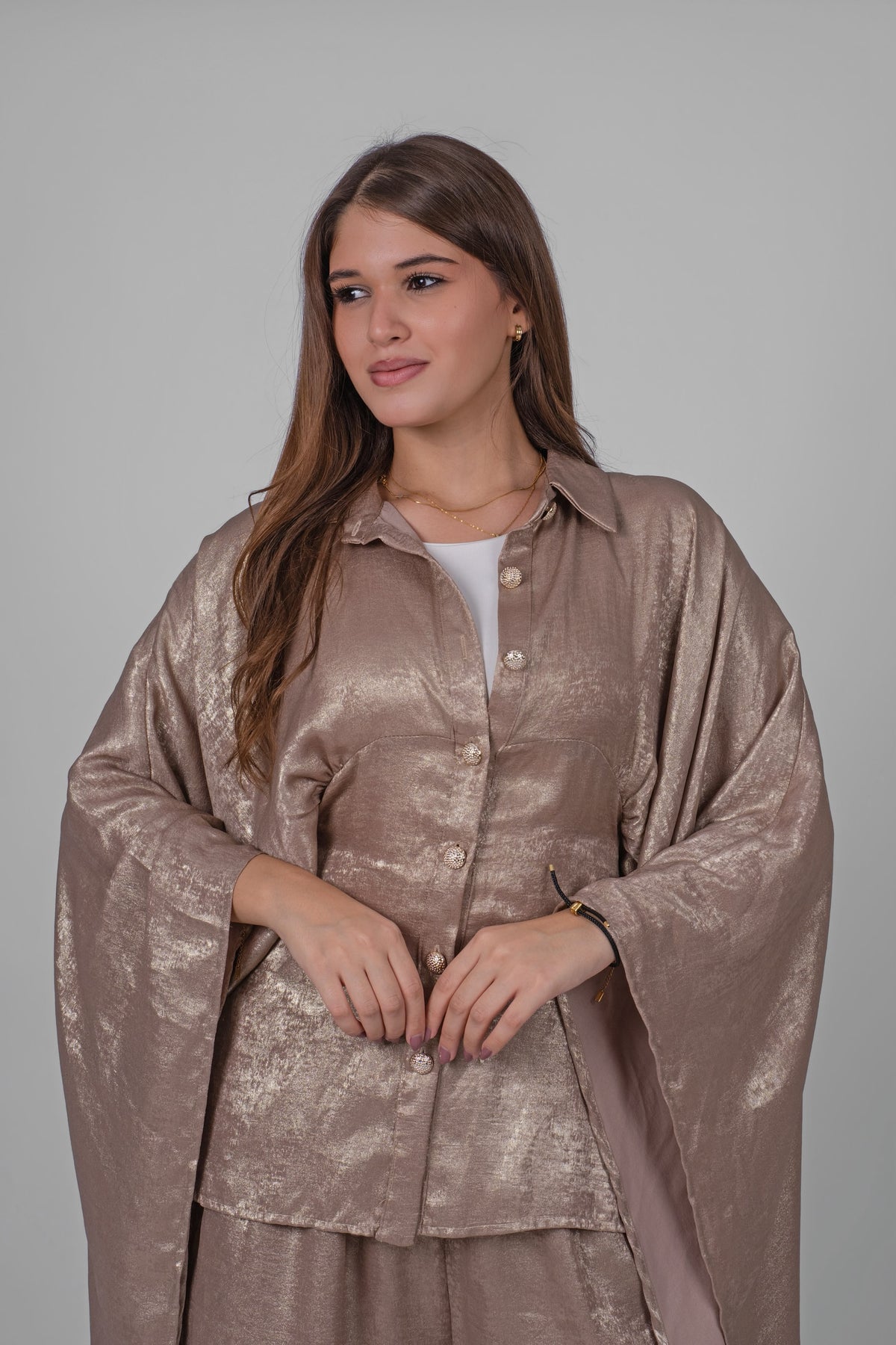 Satin Cape Suit