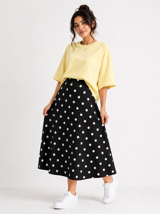 Polka Dot Midi Skirt Set