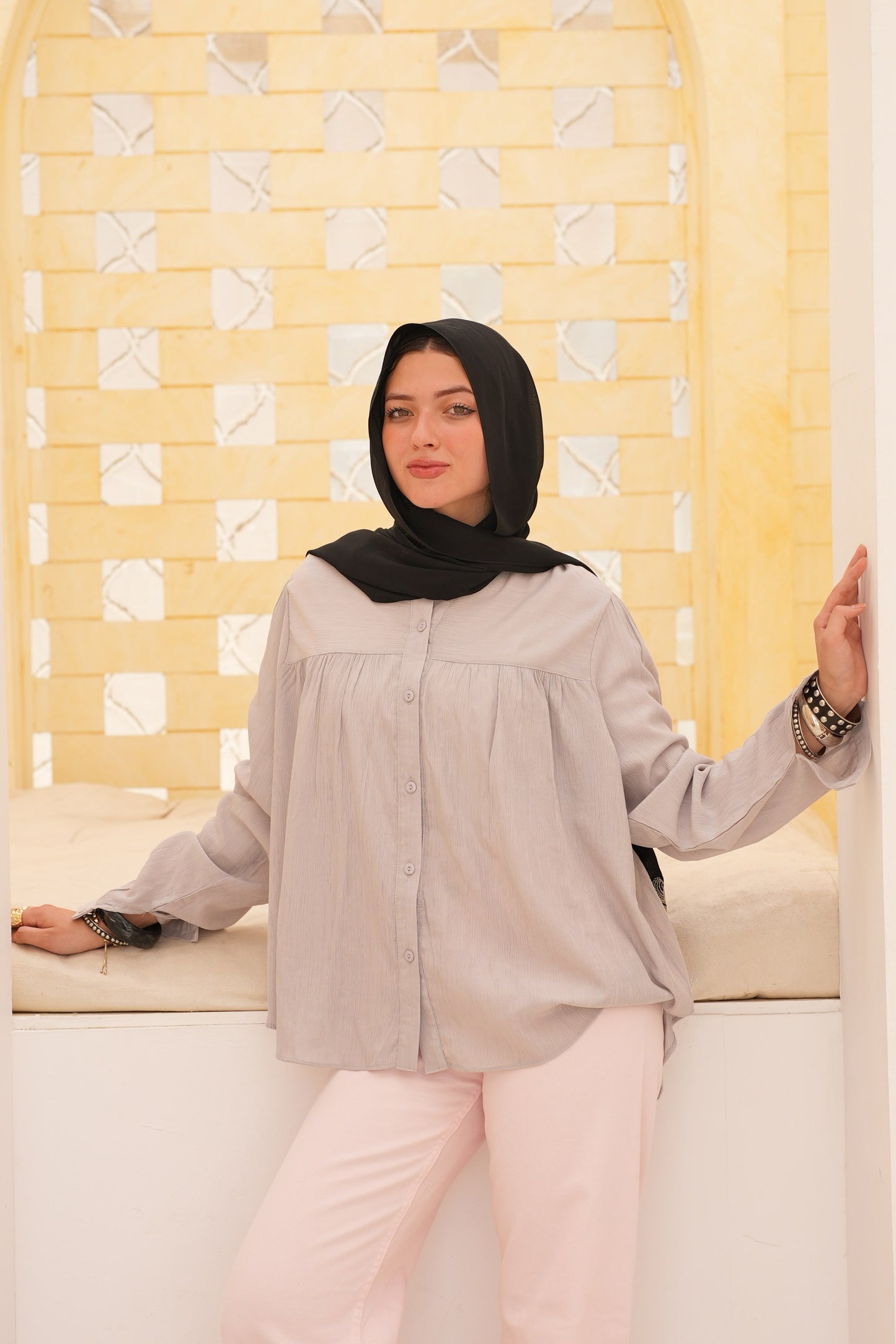 Relaxed Pleated Blouse