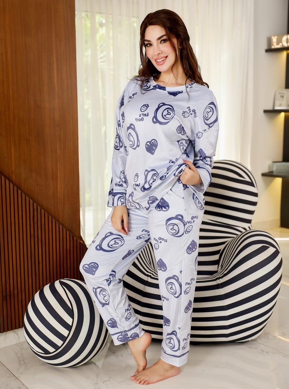 Blue Printed Pajama Set