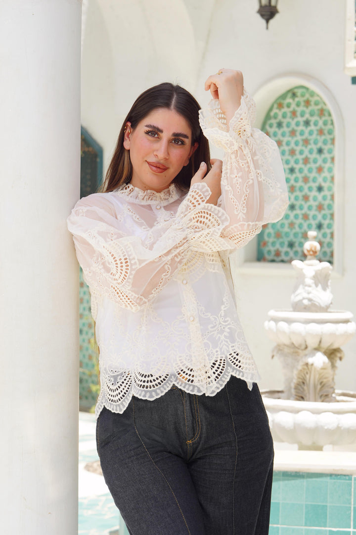 Lace Ruffle Blouse