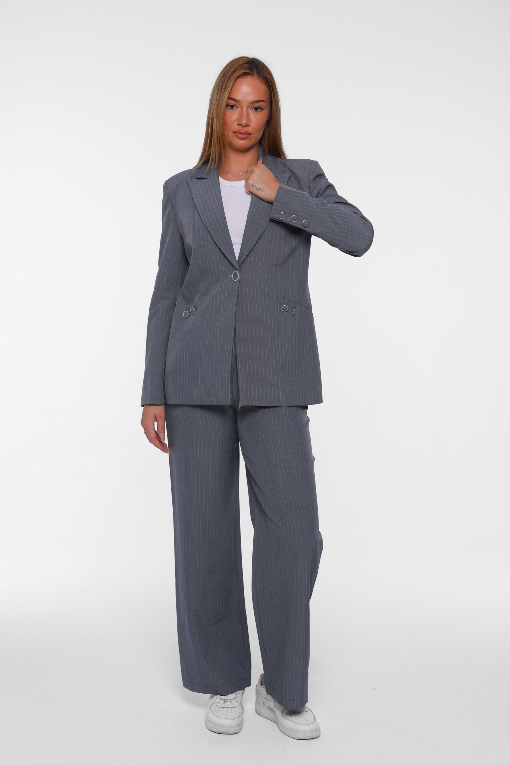 Pinstriped Formal Suit