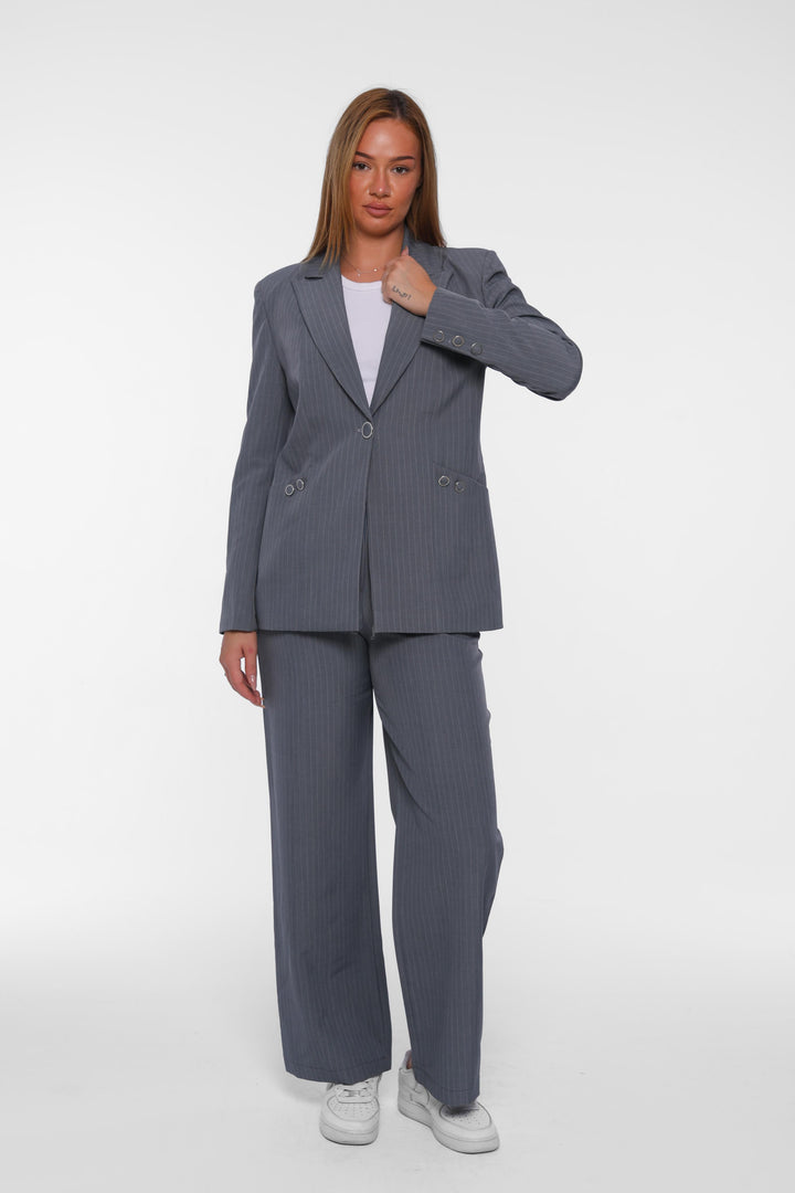 Pinstriped Formal Suit