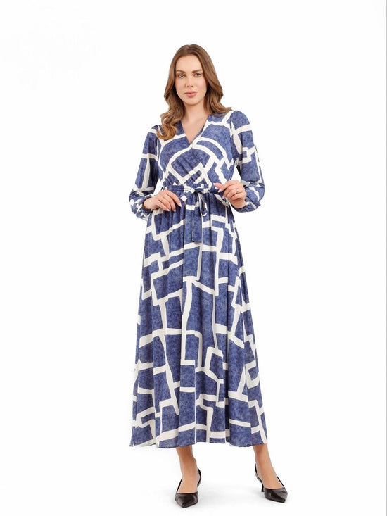 Abstract Print Maxi Dress