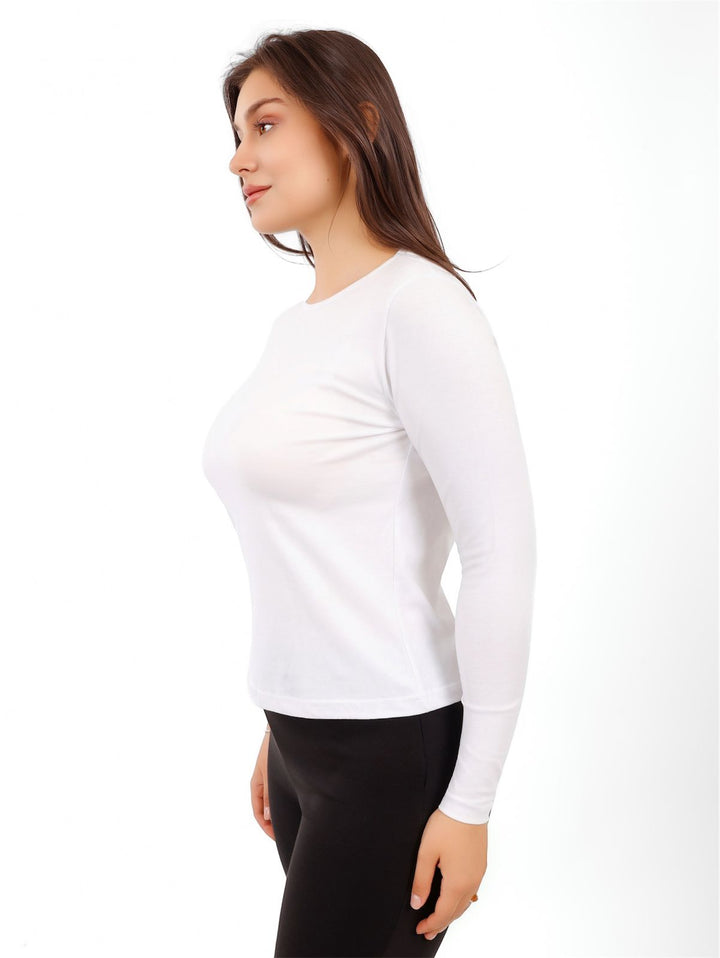 Long-Sleeve Crew Neck Basic Top