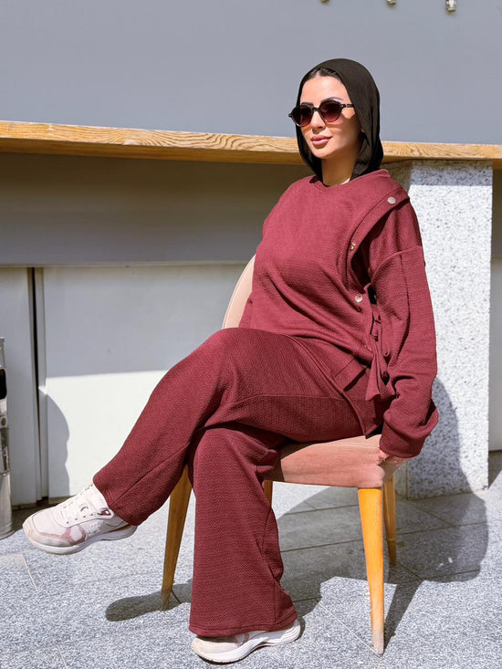 Elegant Button Detail Modest Set