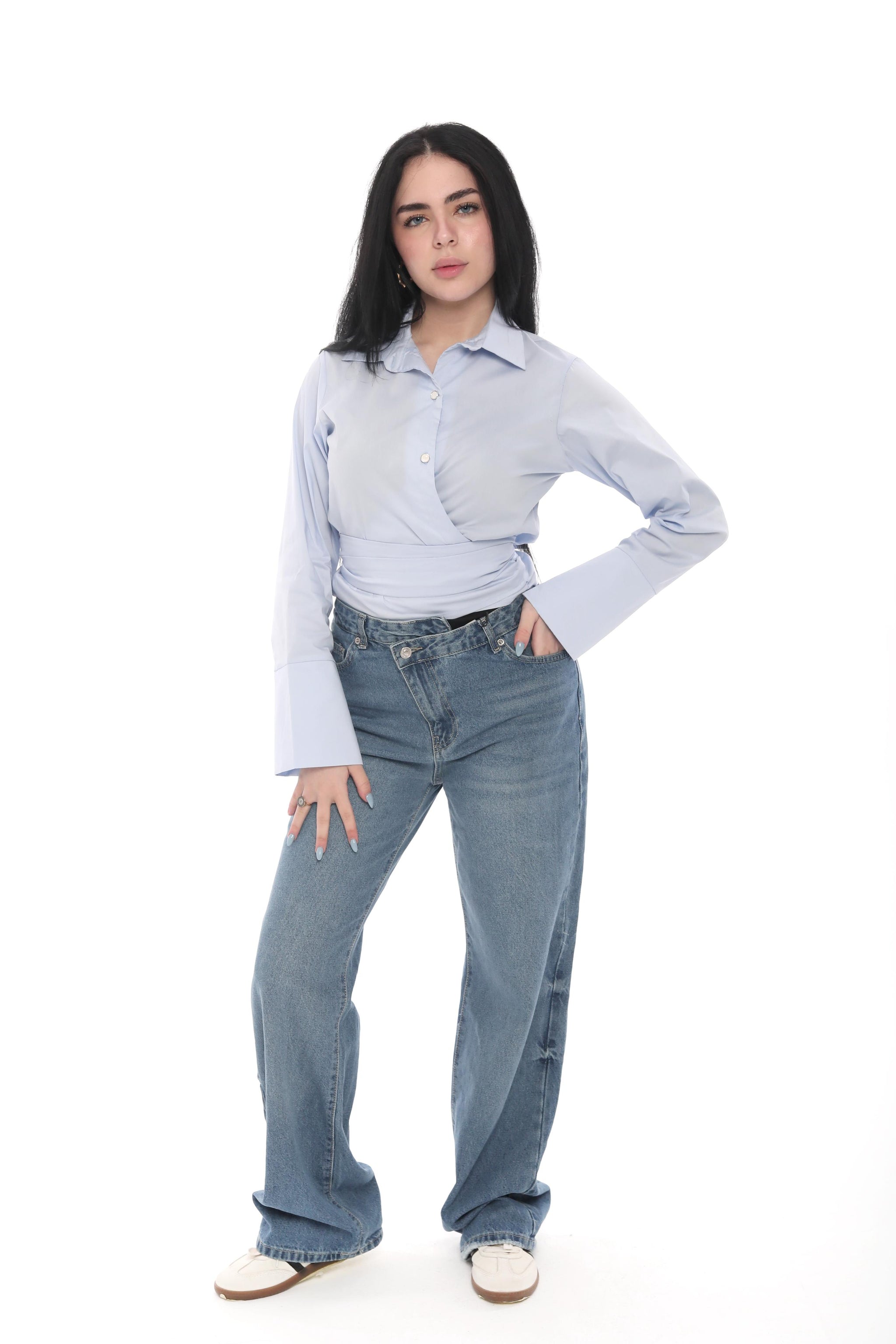 Sky Wrap Waist Blouse