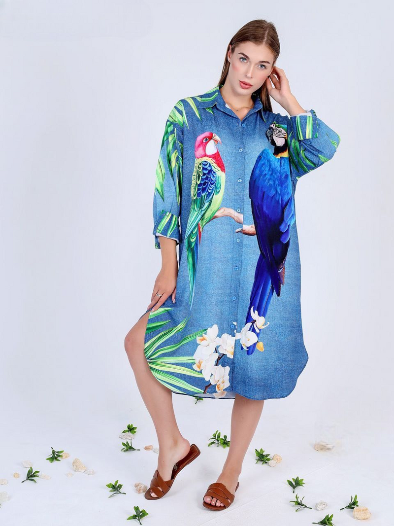 A blouse with a nature-inspired print