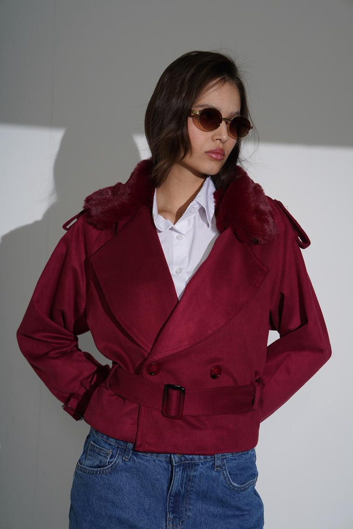 Faux Fur Collar Jacket