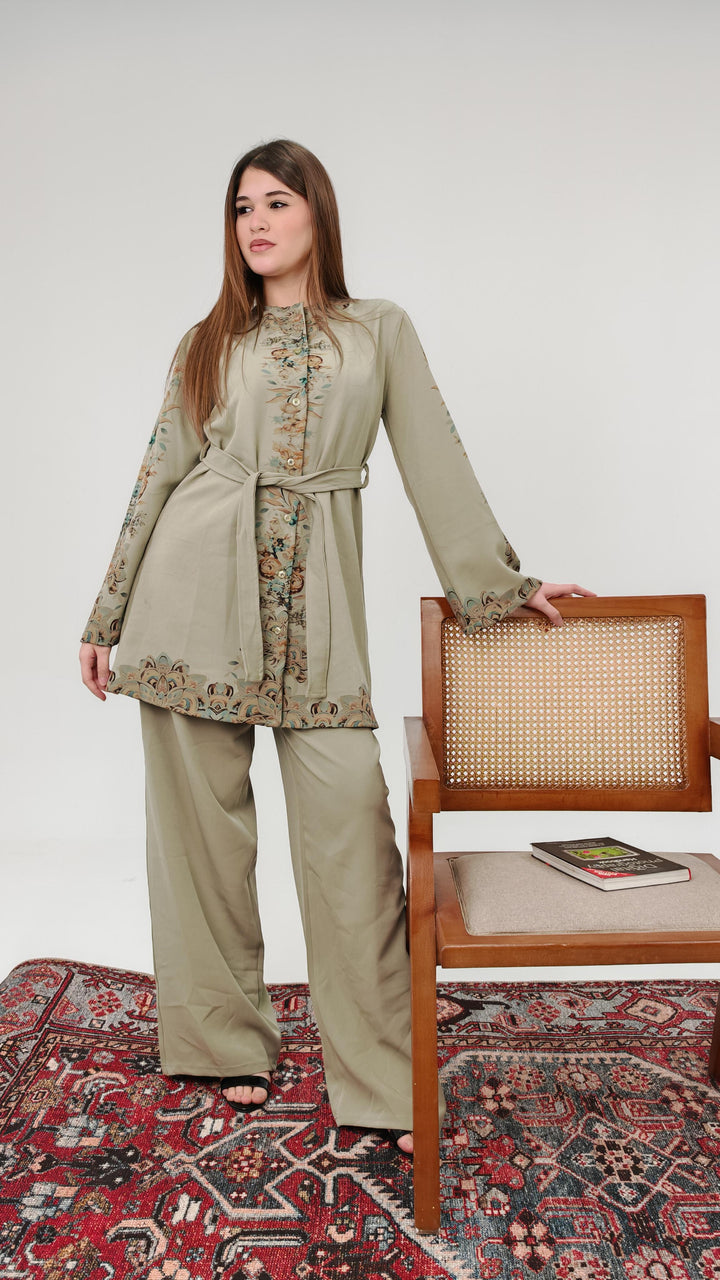 Printed Belted Tunic Set