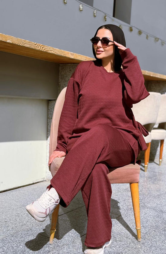 Elegant Button Detail Modest Set