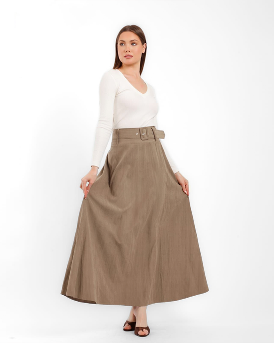 Belted Maxi Skirt