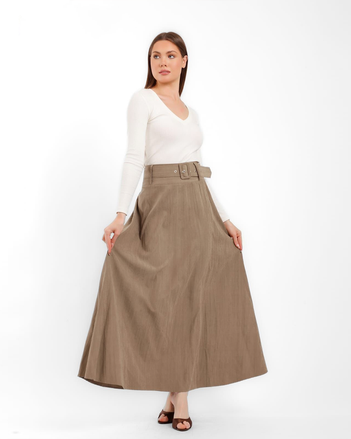 Belted Maxi Skirt