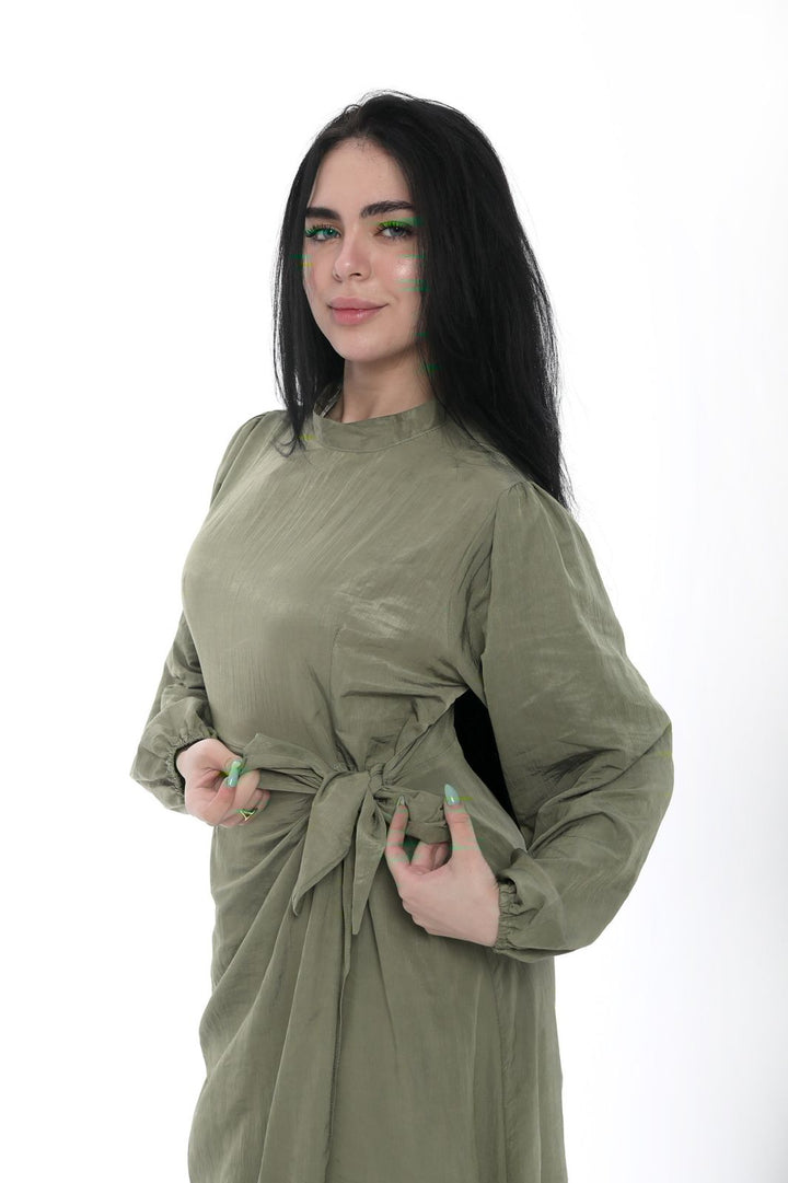 فستان ماكسي برباط جانبي