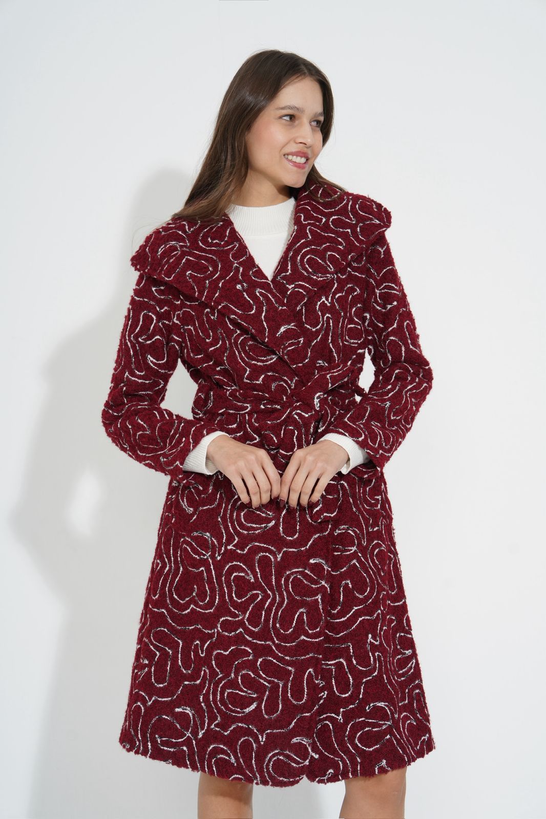 Textured Wrap Coat