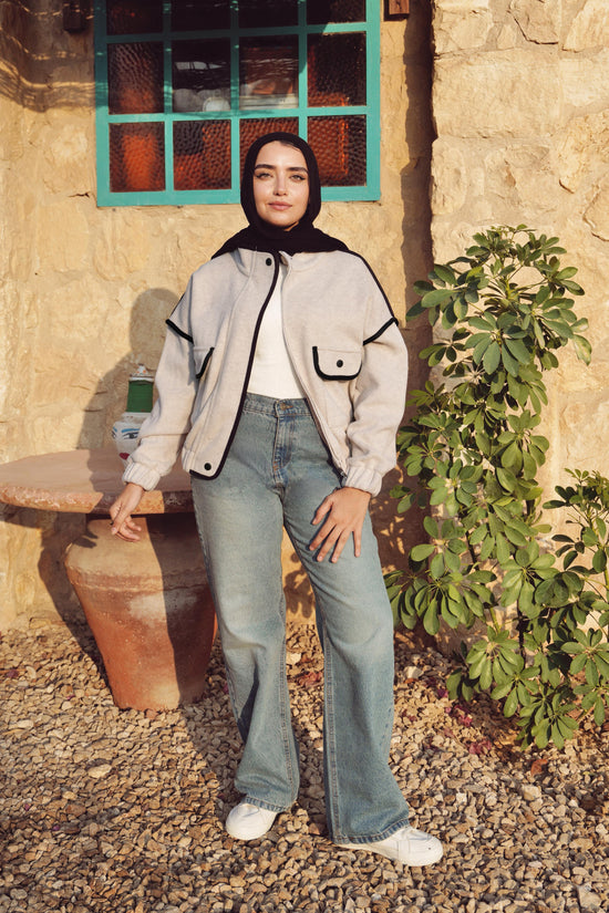 Contrast Trim Short Jacket