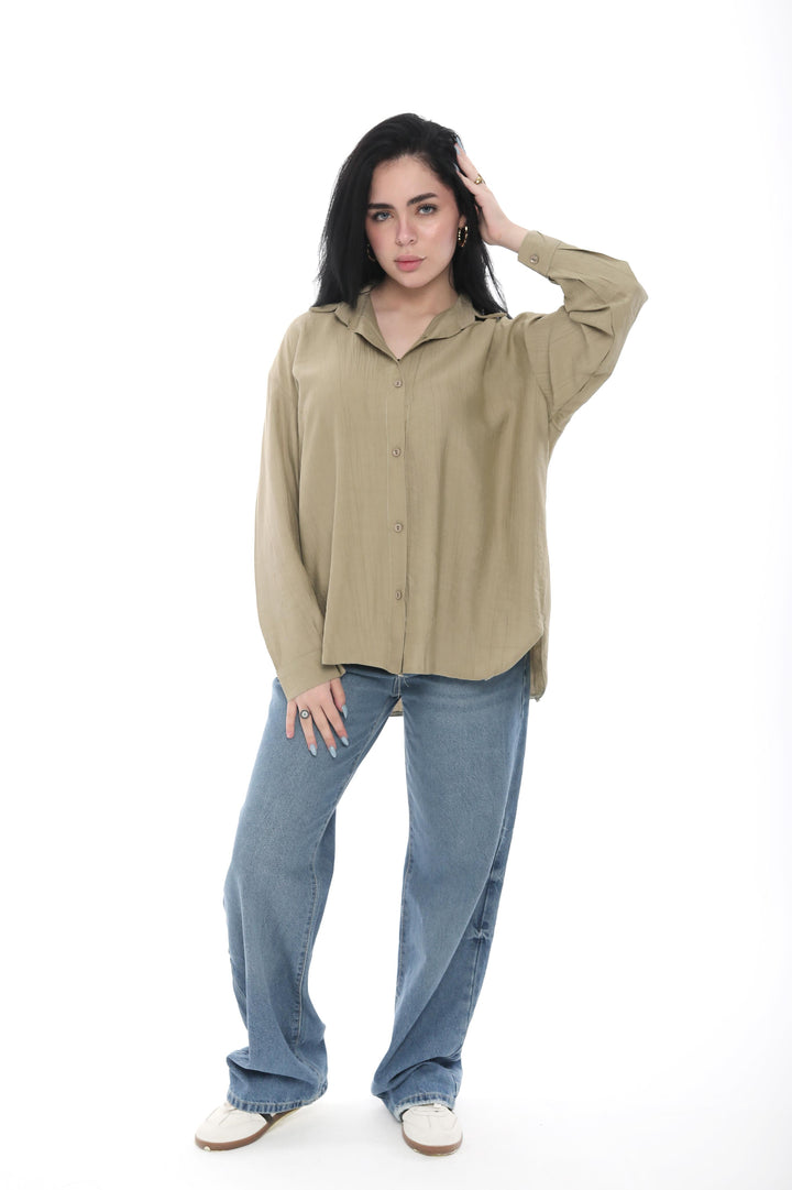Olive Relaxed Button Shirt